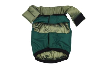 Kurtka dla psa | BOTTLE GREEN/GOLD KHAKI - rozmiar 3XL z kołnierzem