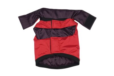 Kurtka dla psa | RED/PLUM - rozmiar L z kołnierzem