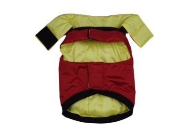 Kurtka dla psa | RED/YELLOW - rozmiar M/L z kołnierzem
