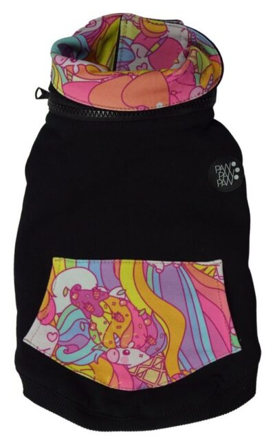 Bluza Unicorns | Czarna - rozmiar S z kołnierzem